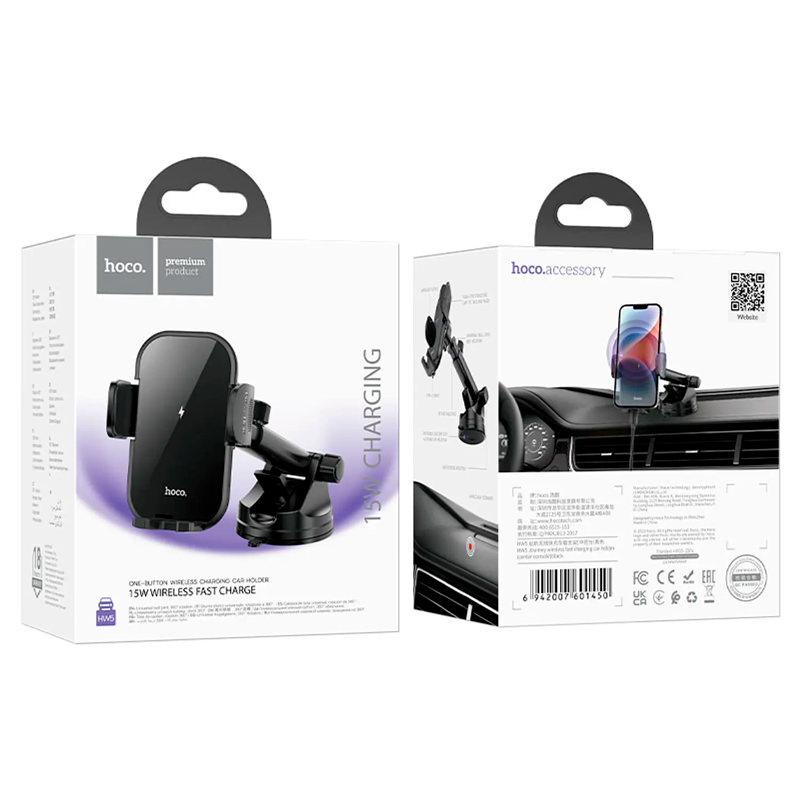 Soporte De Auto Tablero Hoco Hw5 Journey Negro – imagen 3