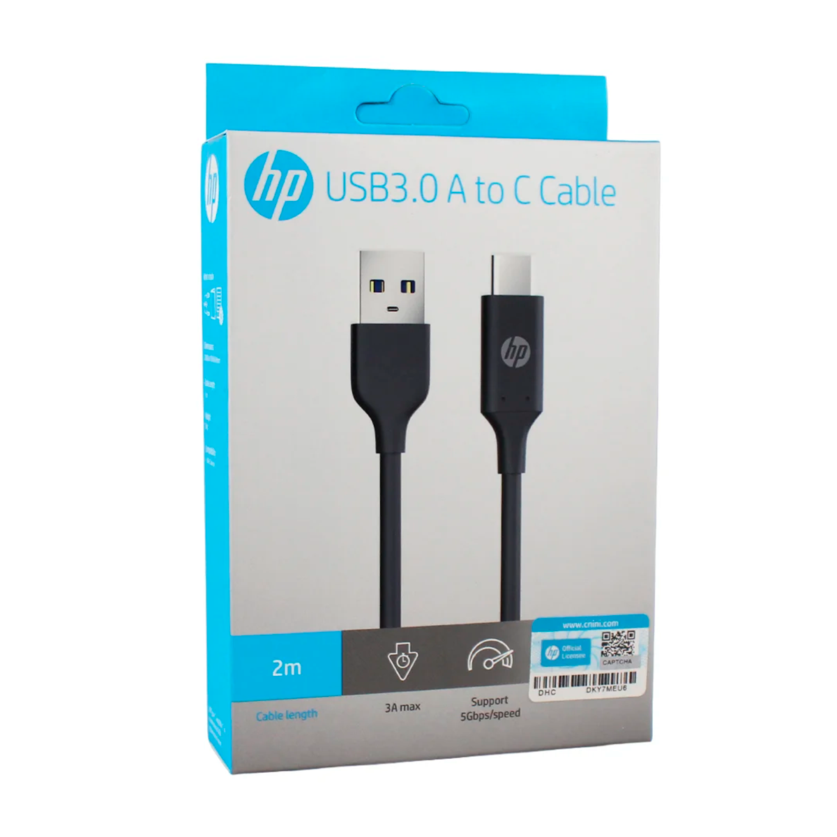 Cable Usb a Tipo C 3a 2 Metros Negro