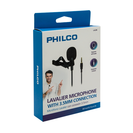 Microfono Externo Solapa Lavalier 3.5 Aux Philco Negro