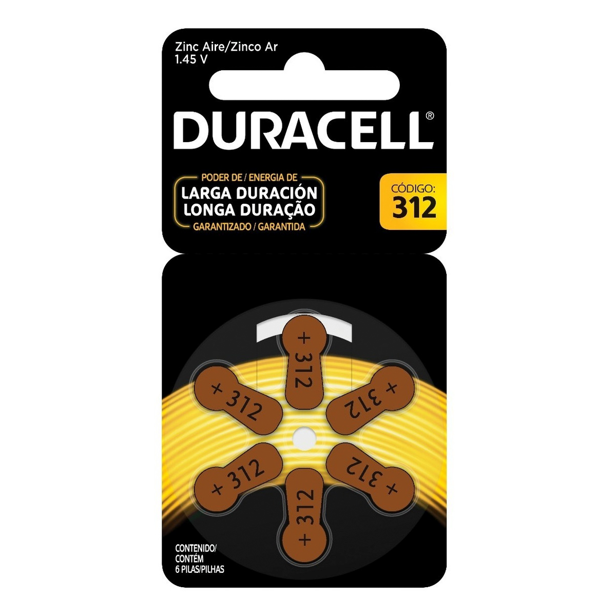 Pack 6 Pilas Duracell Activair 312 Audifonos
