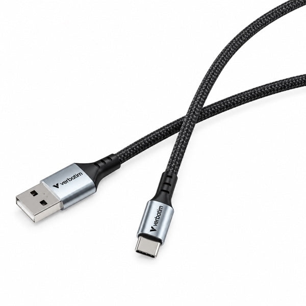 Cable Usb a Tipo C Verbatim 18W Carga Rápida 1,2m Trenzado Negro