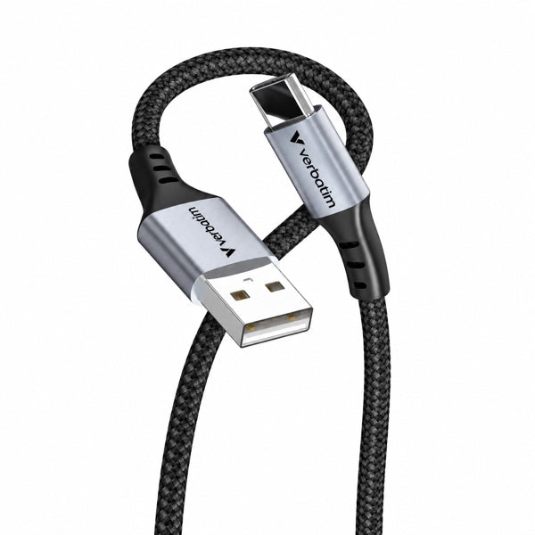 Cable Usb a Tipo C Verbatim 18W Carga Rápida 1,2m Trenzado Negro