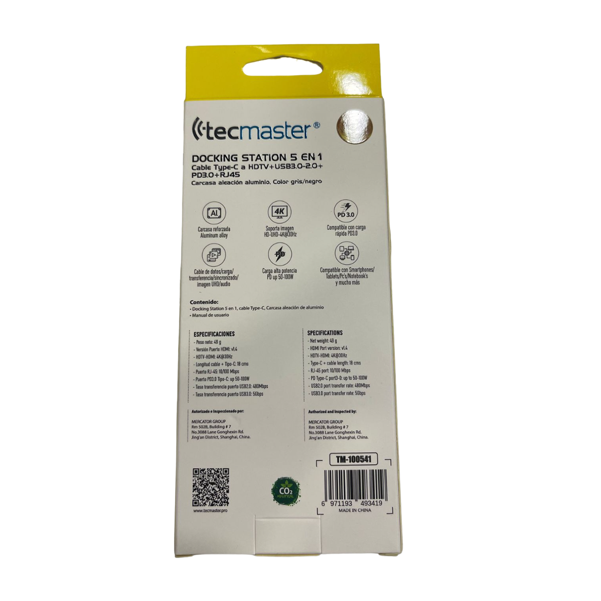 Adaptador Hub Tipo C 5 en 1 Tecmaster Gris – imagen 3