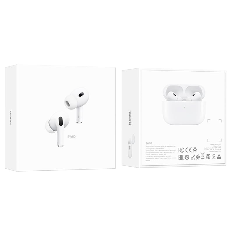 Audífonos Bluetooth In Ear Hoco Ew50 Tws 4 Horas Blanco – imagen 2