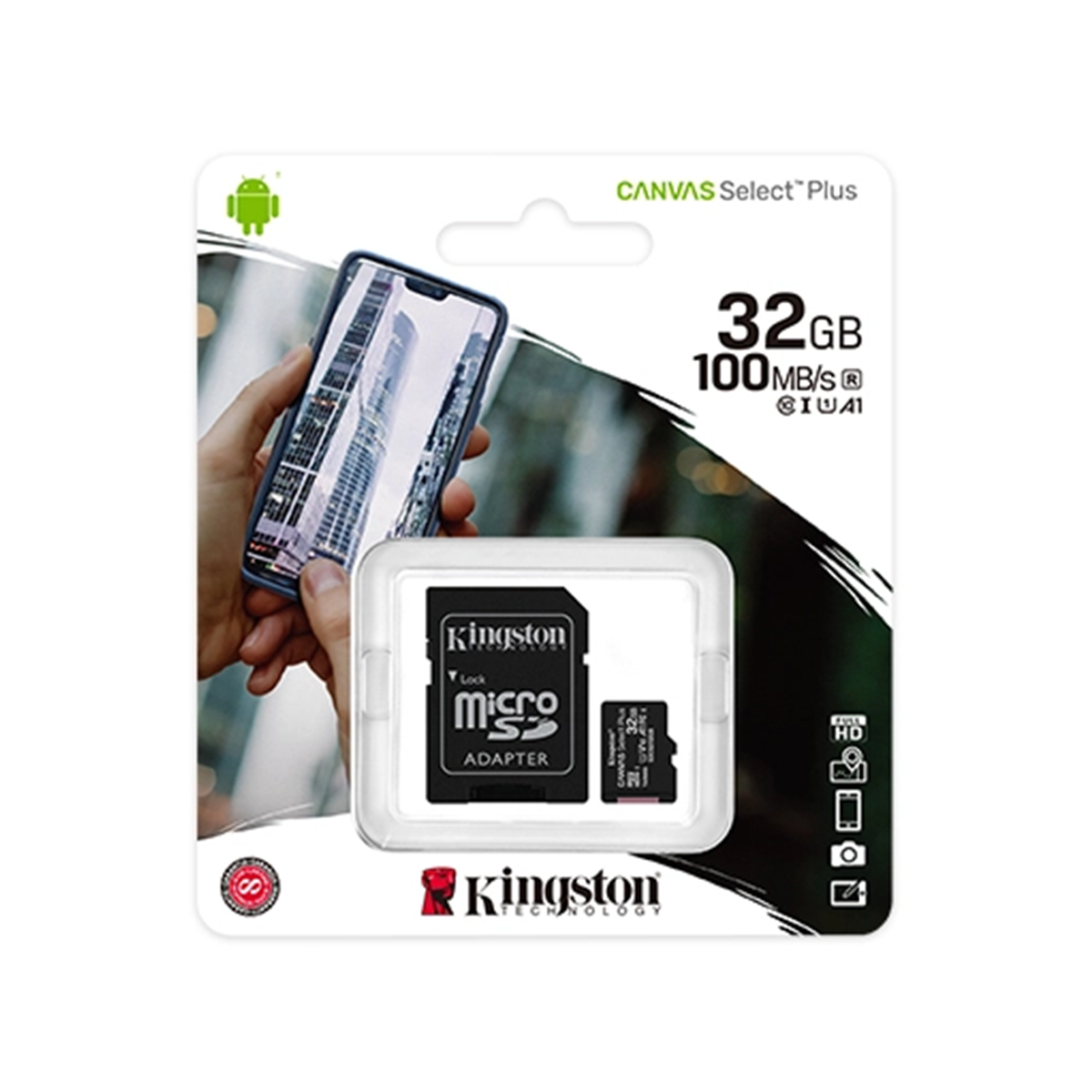 Micro Sd 32 Gb Canvas Plus + Adaptador Kingston