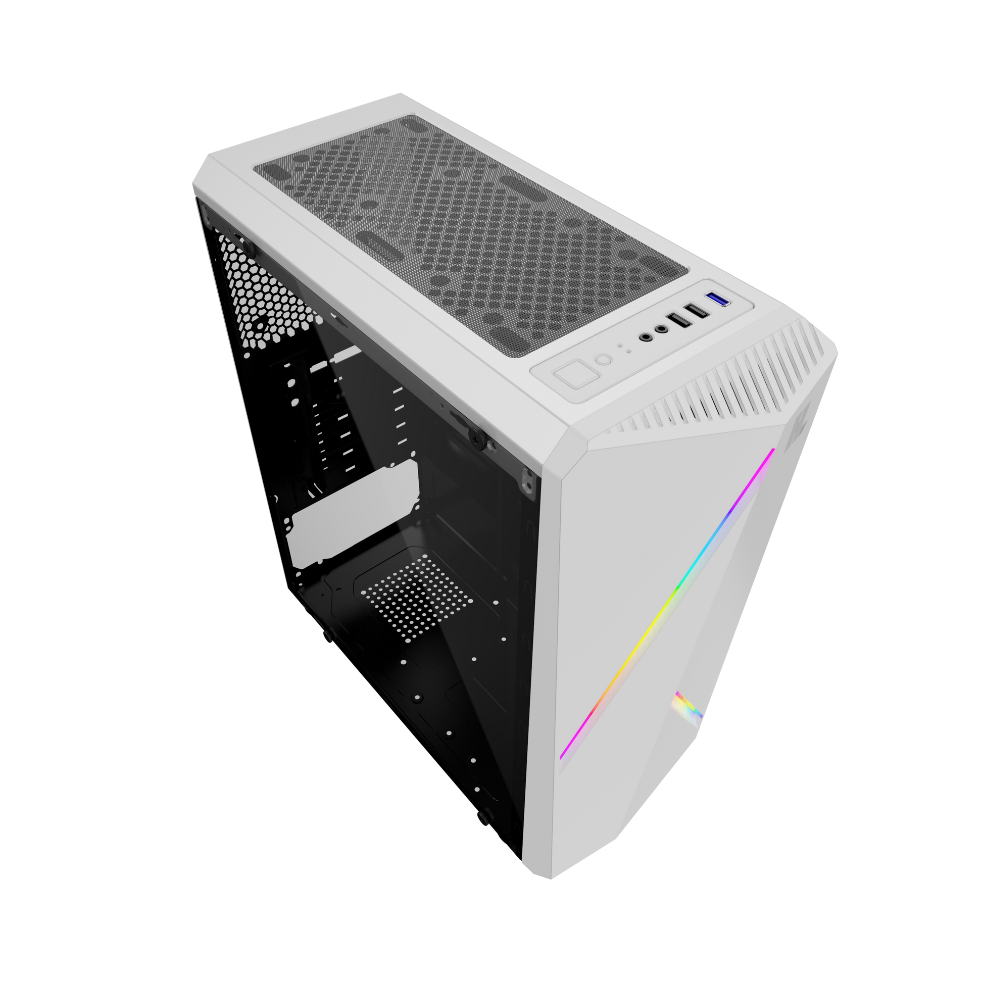 Gabinete Gamer Mid Tower Hype Legend Revolution Atx Blanco – imagen 5