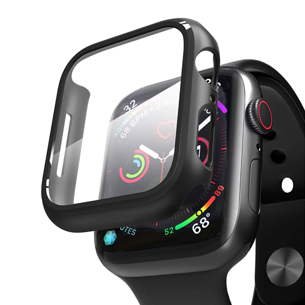 Apple Watch 42mm Carcasa Silicona 360 + Vidrio Negro