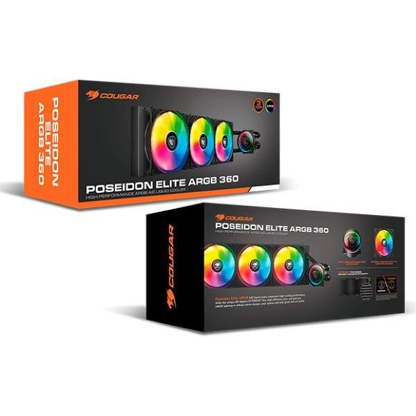 Refrigeración Liquida Cougar Poseidon Elite 360 Argb Negro – imagen 2