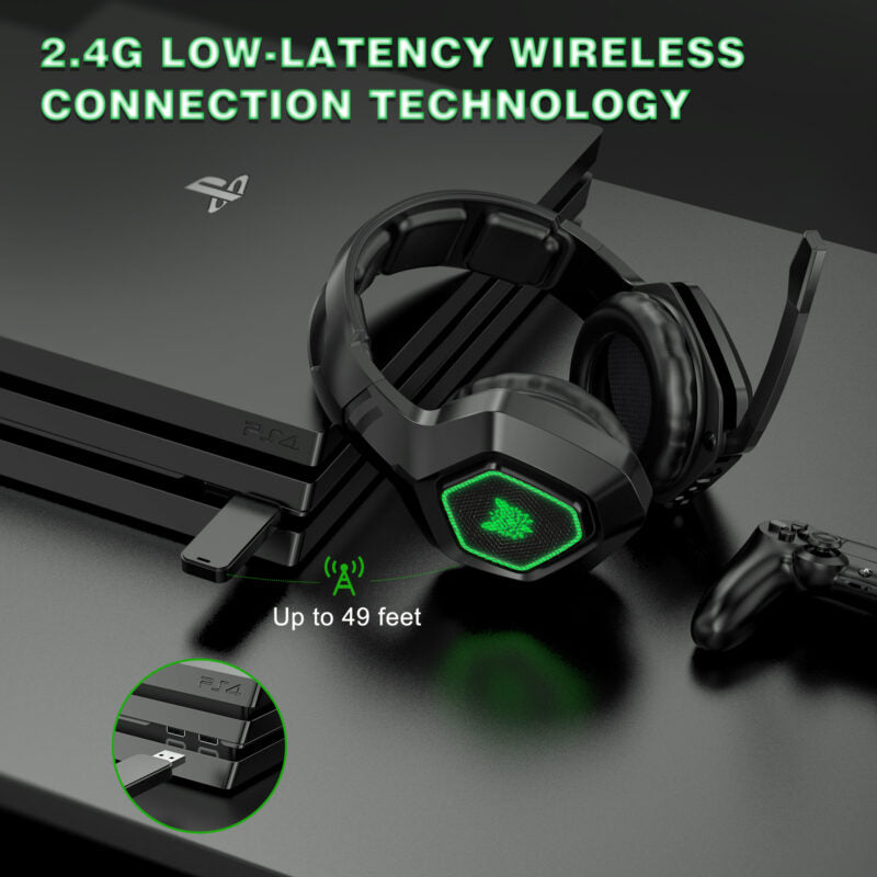 Audifonos Gamer Onikuma K10 Inalámbrico 2.4ghz Pc Ps4 Switch Negro – imagen 4