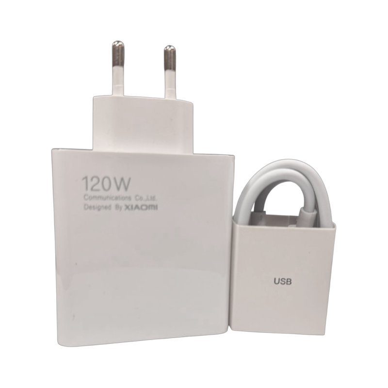 Cargador Carga Rapida Para Xiaomi 120w + Cable Tipo C Blanco – imagen 4