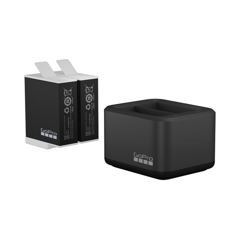 Cargador De Bateria Dual Gopro Hero 9 10 11 12 + 2 Baterias Enduro Negro – imagen 3