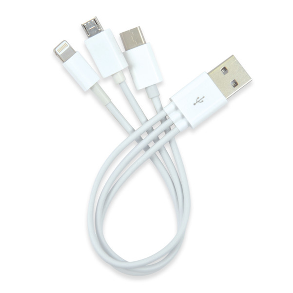 Cable Usb 3 en 1 Micro Usb Lightning Tipo C Ft-uca102 Blanco