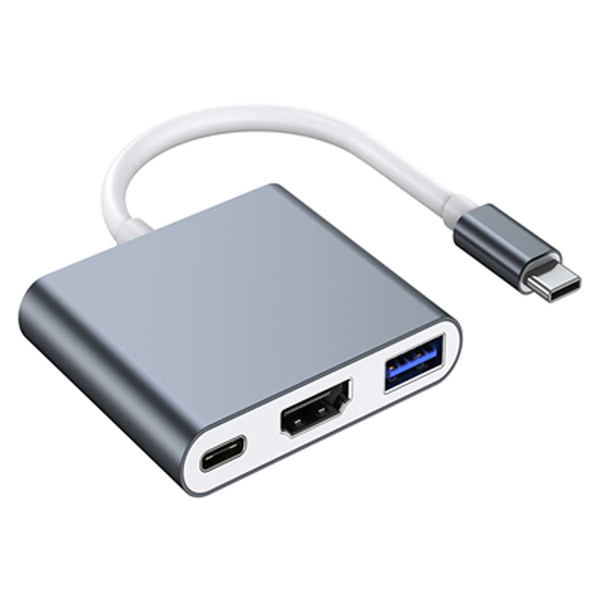 Adaptador Hub Tipo C 3 en 1 BYL-2005 Gris