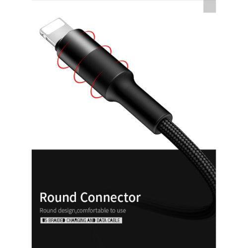 Cable Lightning iPhone iPad Usams Braided Negro – imagen 3