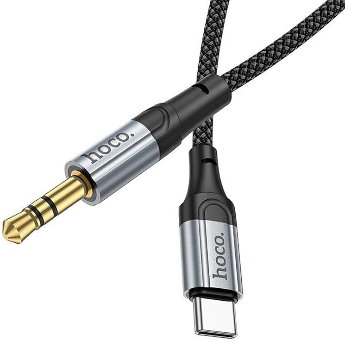 Cable Tipo C a Auxiliar Trenzado Hoco Upa26 1 Metro Negro – imagen 2