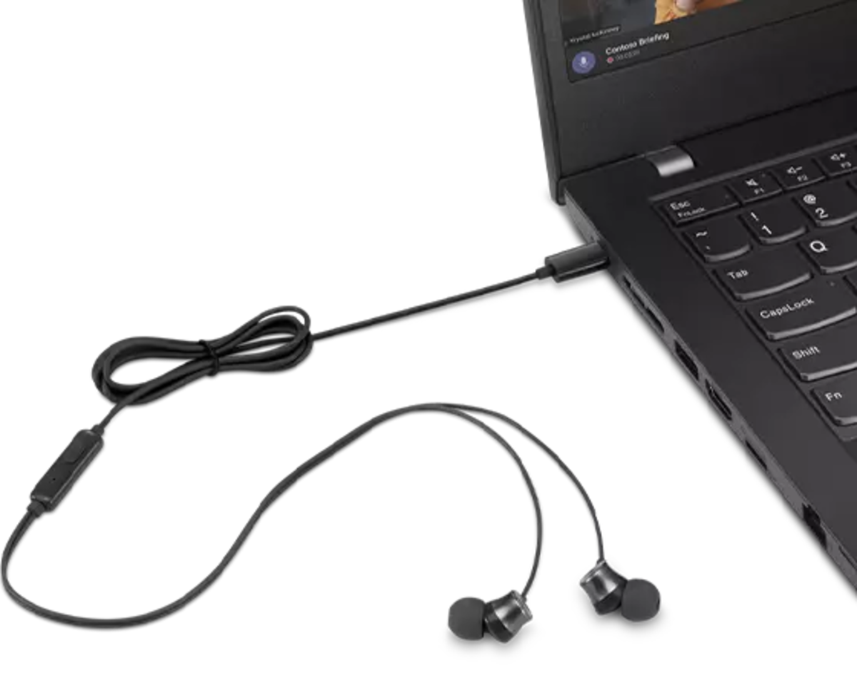Audífonos In Ear Lenovo Entrada Tipo C 1.2m Negro – imagen 3