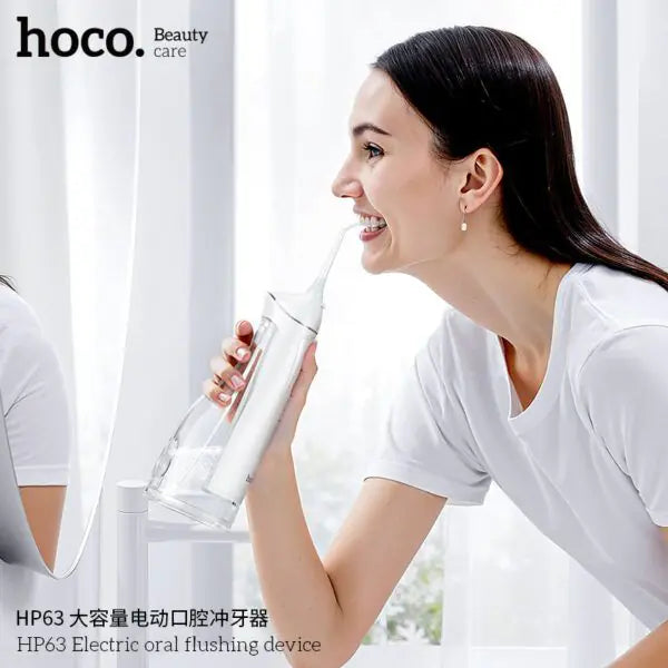 Limpiador Dental Irrigador Dientes Boca Lengua Recargable Hoco Hp63 Blanco – imagen 4