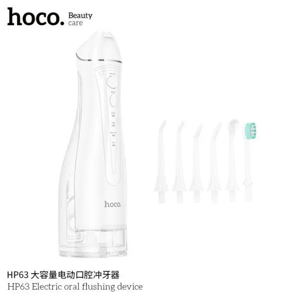 Limpiador Dental Irrigador Dientes Boca Lengua Recargable Hoco Hp63 Blanco – imagen 3