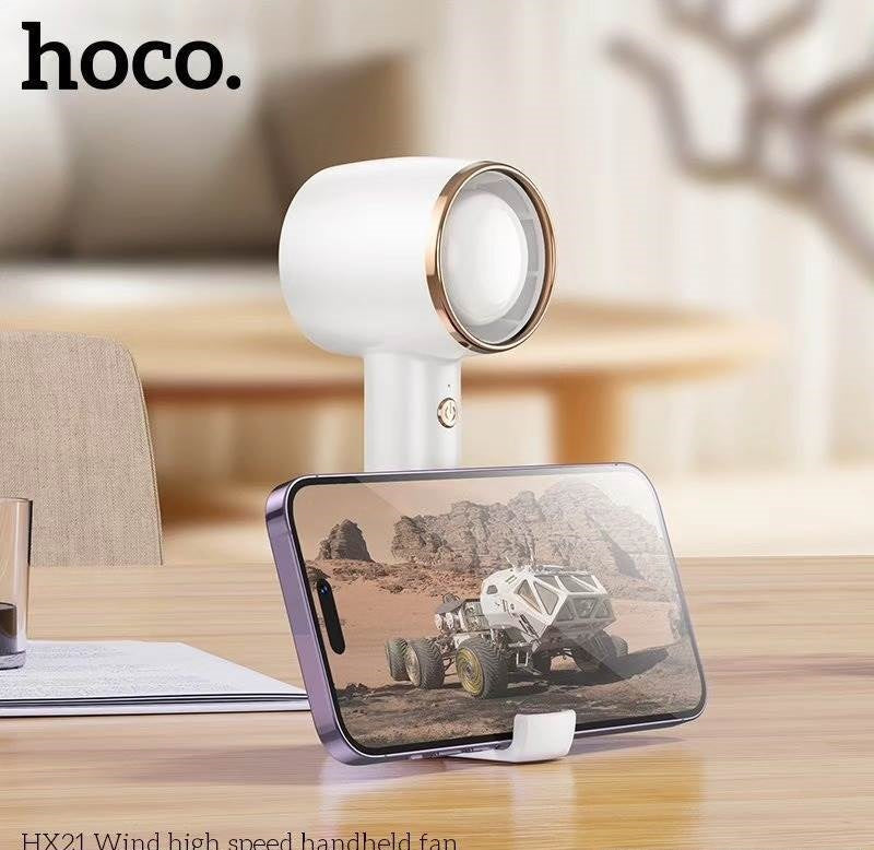 Ventilador Mini Silencioso De Mano Recargable Hoco Hx21 Blanco – imagen 2