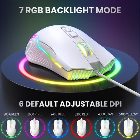 Mouse Gamer Onikuma Cw905 Rgb 6400dpi Blanco – imagen 4
