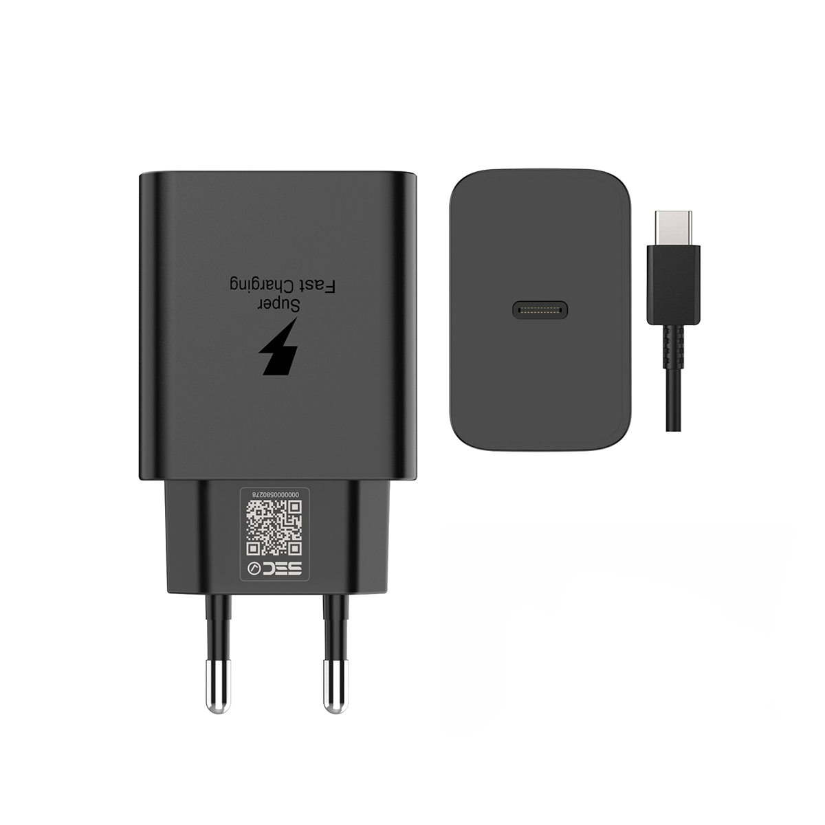 Cargador Rápido Motomo Ls45w Tipo C 45w Sec + Cable Tipo C Negro