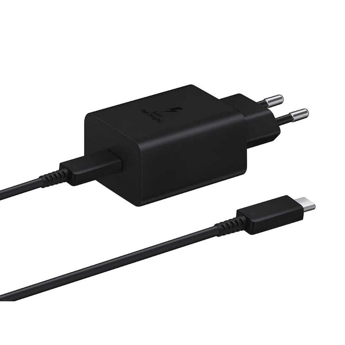 Cargador Super Carga Rapida + Cable Tipo C 45w Samsung Original Negro