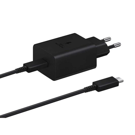 Cargador Super Carga Rapida + Cable Tipo C 45w Samsung Original Negro
