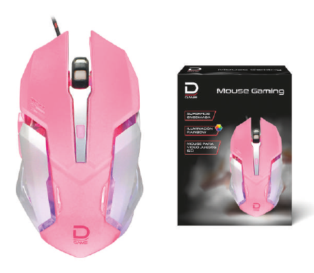 Mouse Gamer Datacom 3200 Dpi Led Usb Rosado – imagen 2