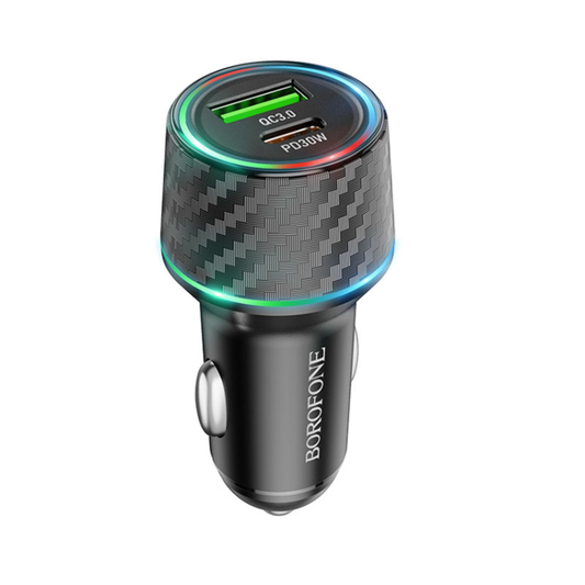 Cargador de Auto Borofone Bz21 QC3.0 48W Negro