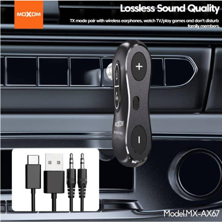 Transmisor Receptor Inalambrico Bluetooth Auto Moxom Ax66 Gris – imagen 3