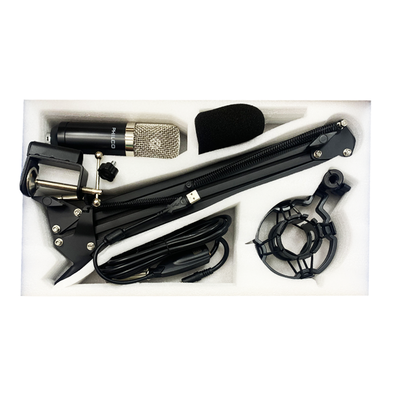 Kit Micrófono Studio Streaming + Antipop + Soporte + Stand Philco Negro – imagen 4