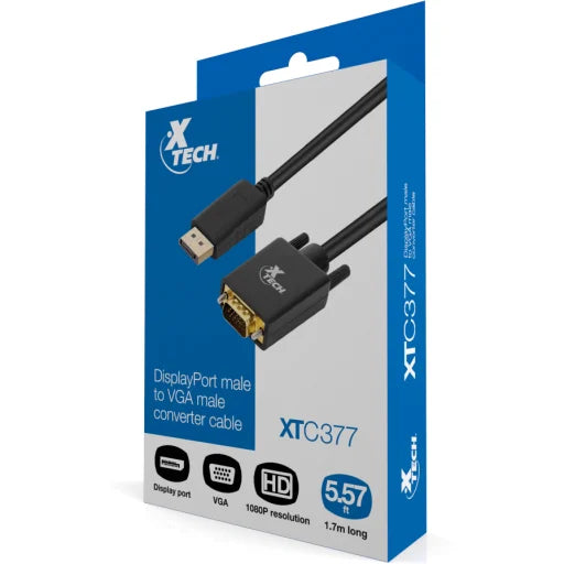 Adaptador Displayport A Vga Xtech XTC-377 Negro