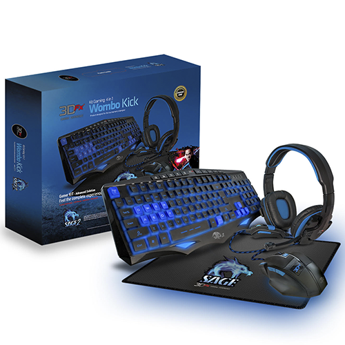 Kit Gamer 3Dfx Teclado Mouse Headset Mousepad 4 en 1