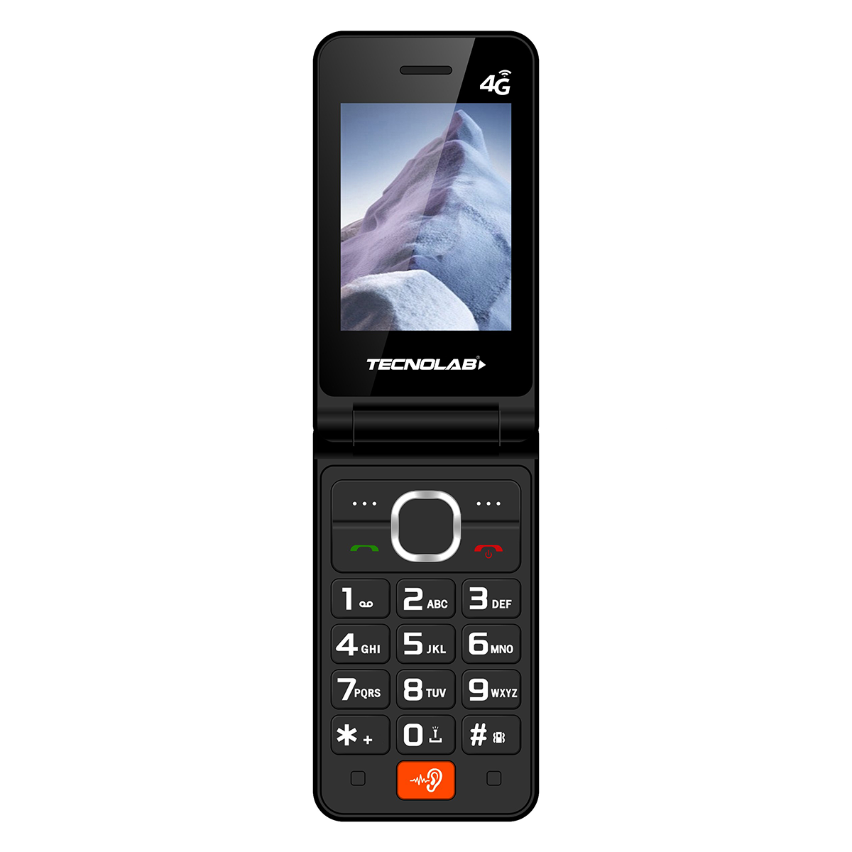 Teléfono Senior Tecnolab 4g Adulto Mayor Doble Pantalla Sos Azul