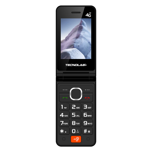 Teléfono Senior Tecnolab 4g Adulto Mayor Doble Pantalla Sos Azul