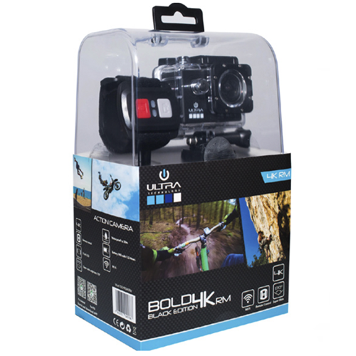 Camara Deportiva Bold Black Full HD Wifi 4K + Control Ultra