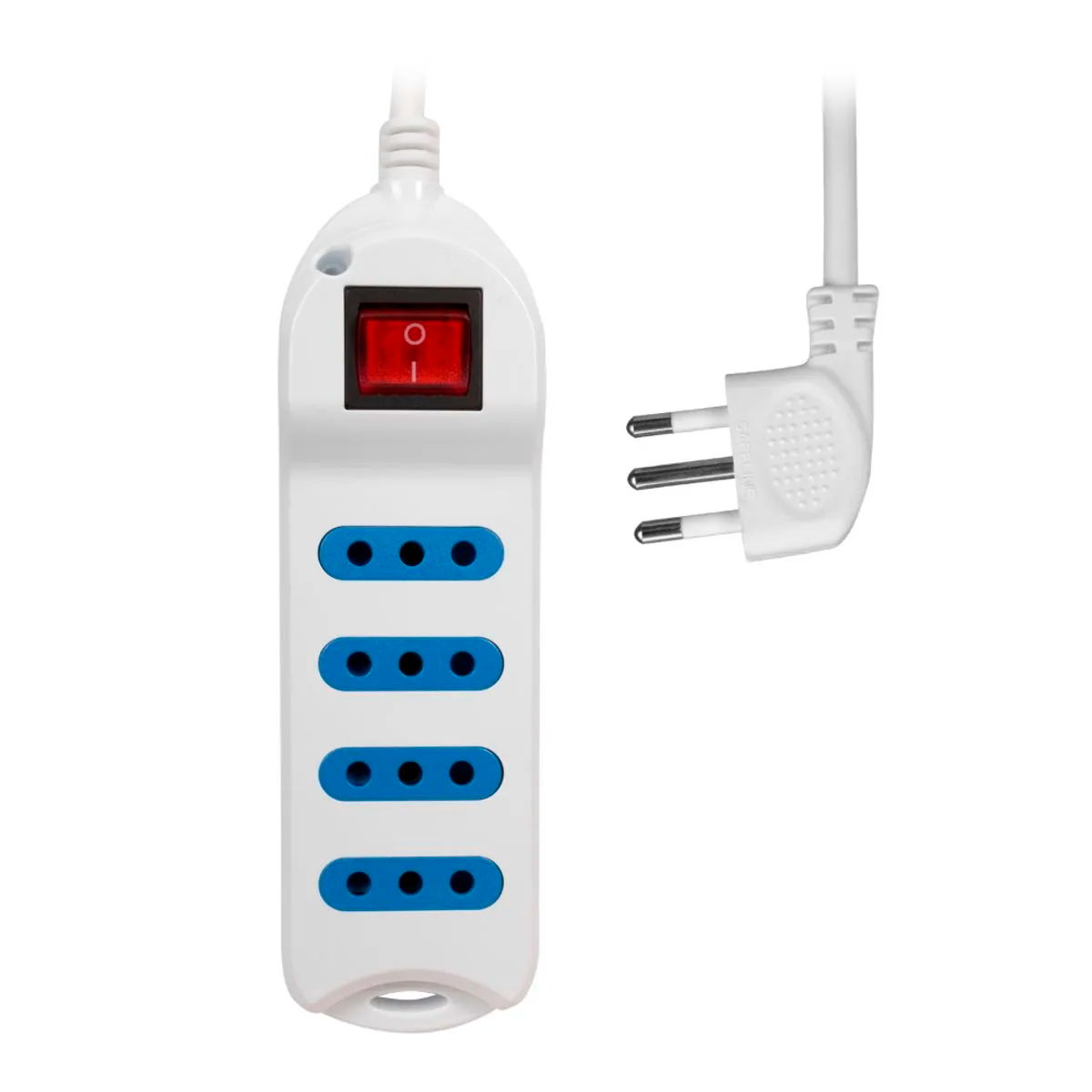 Alargador Philco Extension 4 Tomas Con Switch 3 Metros Blanco