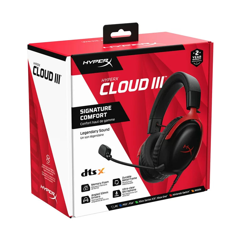 Audífonos Gamer Hyperx Cloud 3 Pc Ps4 Ps5 Xbox Switch Rojo – imagen 3