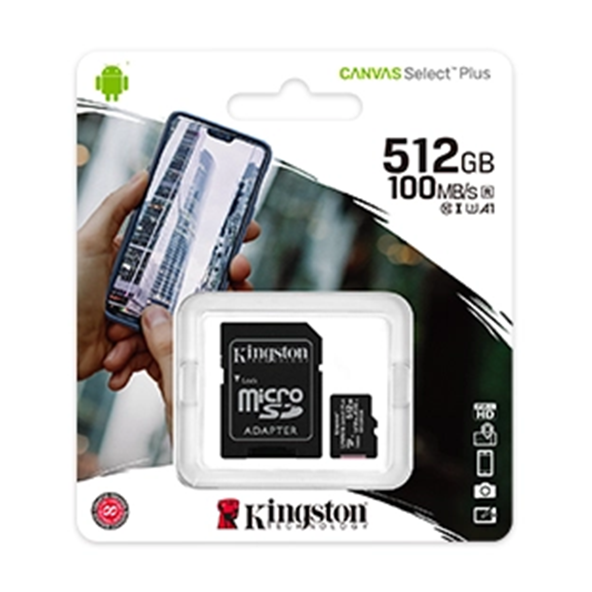 Micro Sd 512 Gb Canvas Plus + Adaptador Kingston