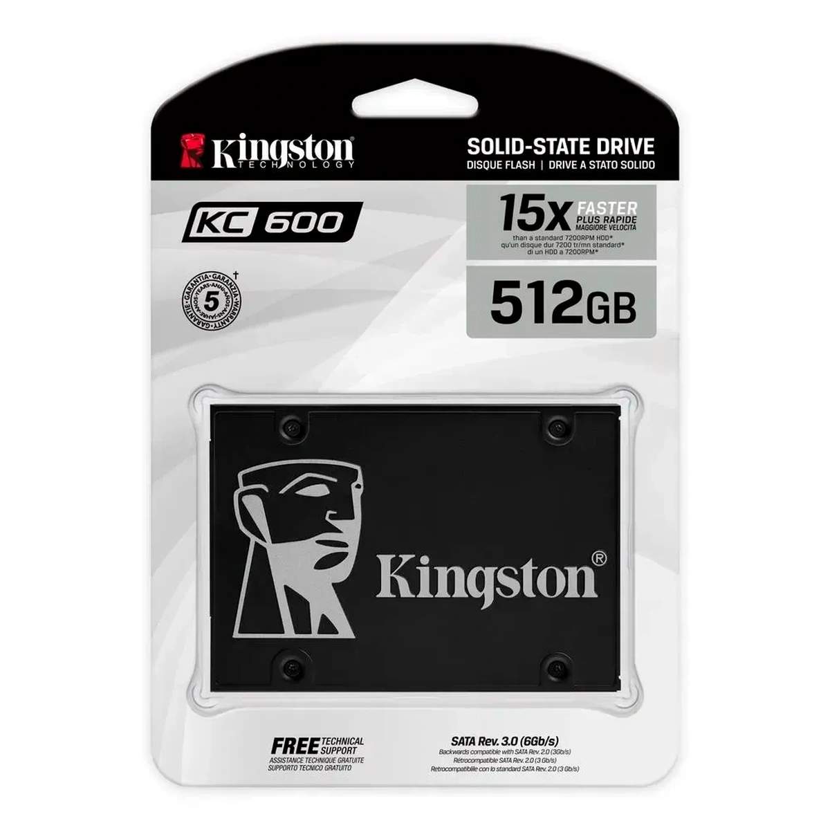 Disco Duro Ssd Kingston KC600 512 Gb Sata 2,5 Negro