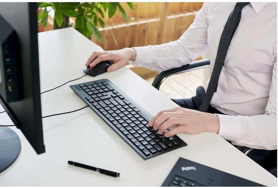 Mouse Lenovo Con Cable Essential Usb Color Negro – imagen 4