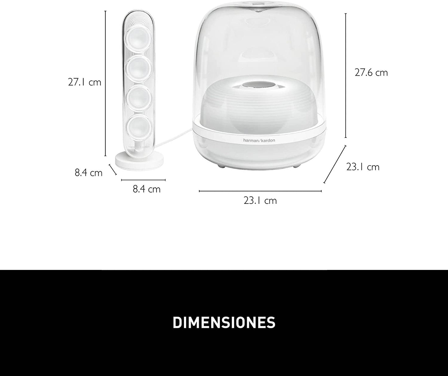 Parlantes Harman Kardon HK SoundSticks 4 -2.1 Sistema de altavoces Bluetooth Blanco – imagen 6