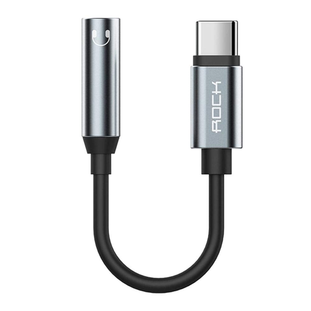Adaptador Usb C A Hembra Auxiliar 3.5mm Rock Gris – imagen 2