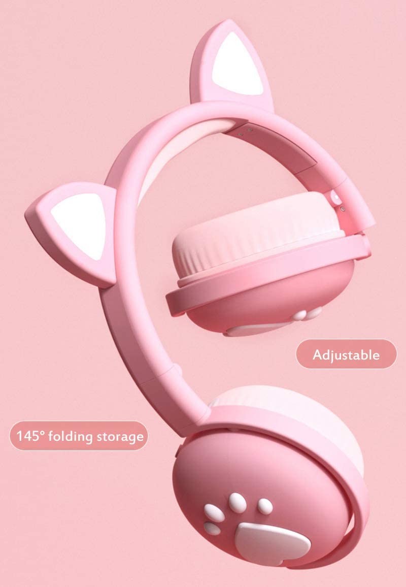 Audifonos Bluetooth Rosado con orejas BK1 – imagen 5