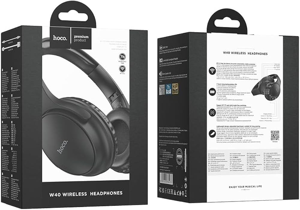 Audífonos Bluetooth Headset Hoco W40 7 Horas Negro – imagen 2