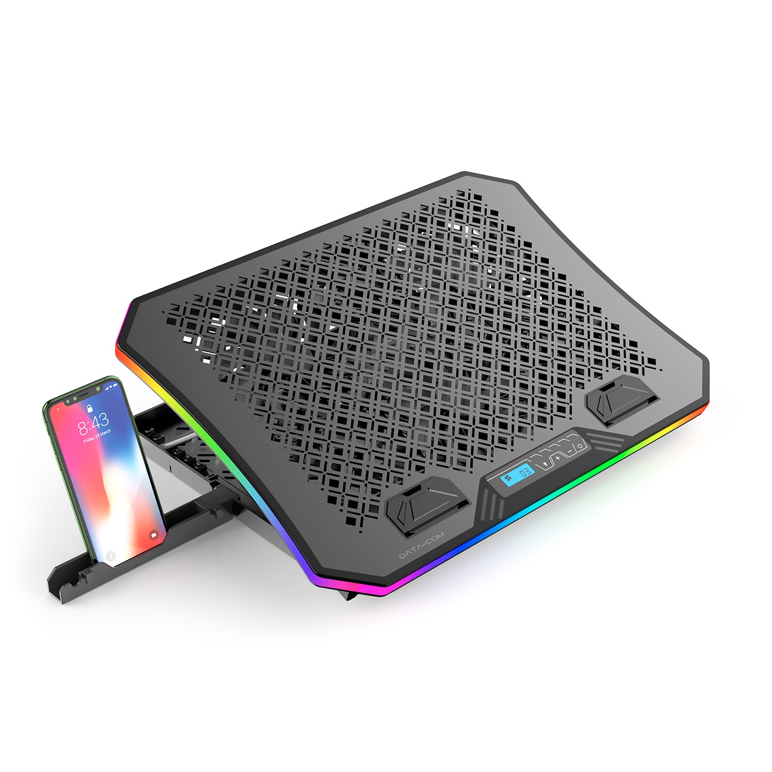 Ventilador Notebook Gamer Datacom Usb 6 Ventiladores Rgb Negro