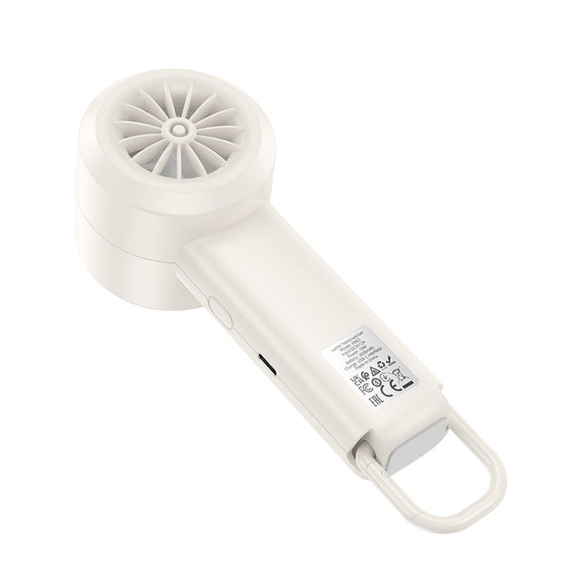 Ventilador Mini Pantalla Led Recargable De Mano Hoco Hx63 Blanco – imagen 4