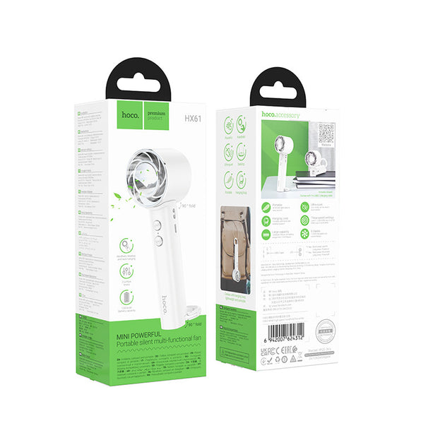 Ventilador Mini 4 en 1 Recargable Hoco Hx61 Blanco – imagen 4