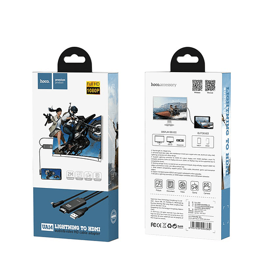 Cable Adaptador Hoco UA14 Lightning a Hdmi Smartphone – imagen 3