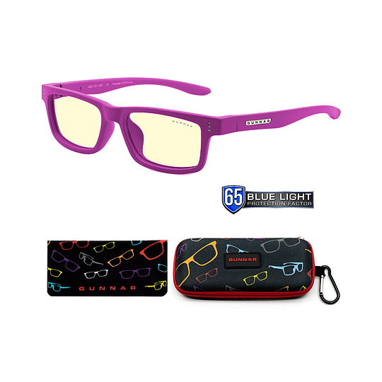 Lentes Gamer Gunnar Kids Cruz Magenta Amber Small Bundle Morado